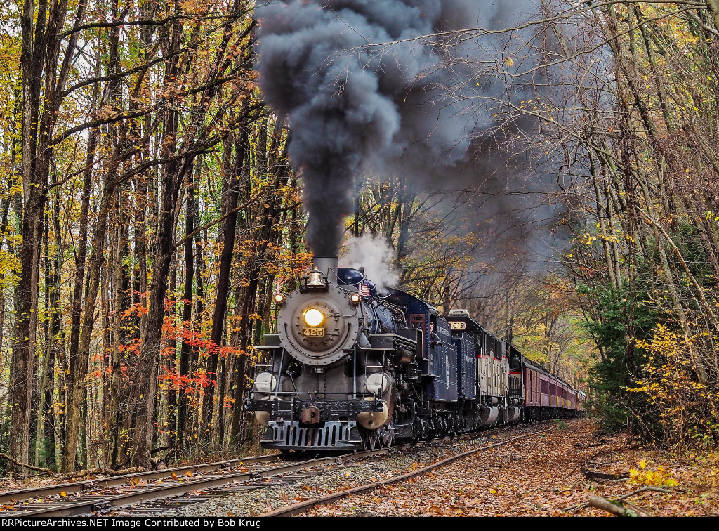 RBMN 425 leads a fall foliage excursion through the woods above Lake Hauto